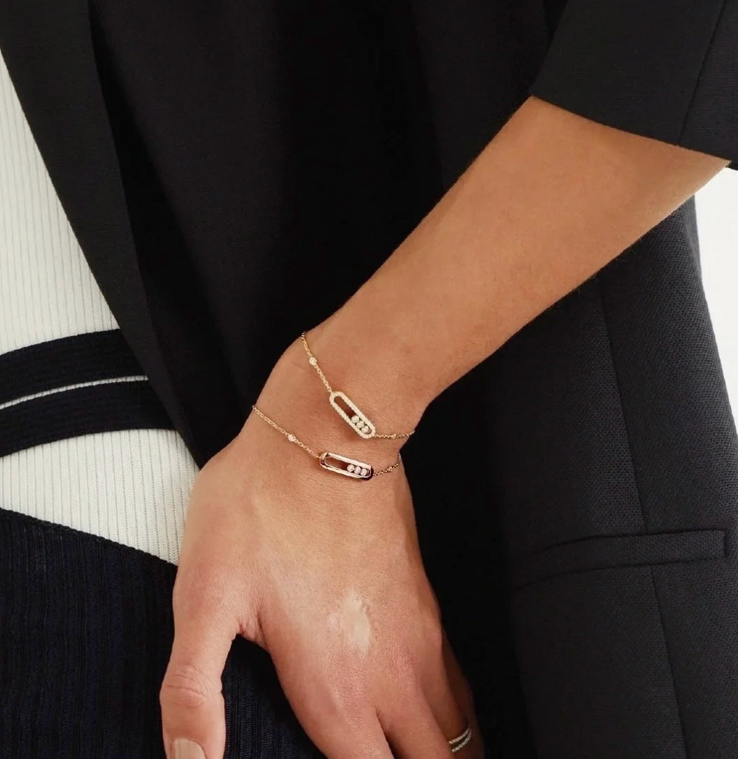 Messika Baby Move Pink Gold Cubic Zirconia Bracelet
