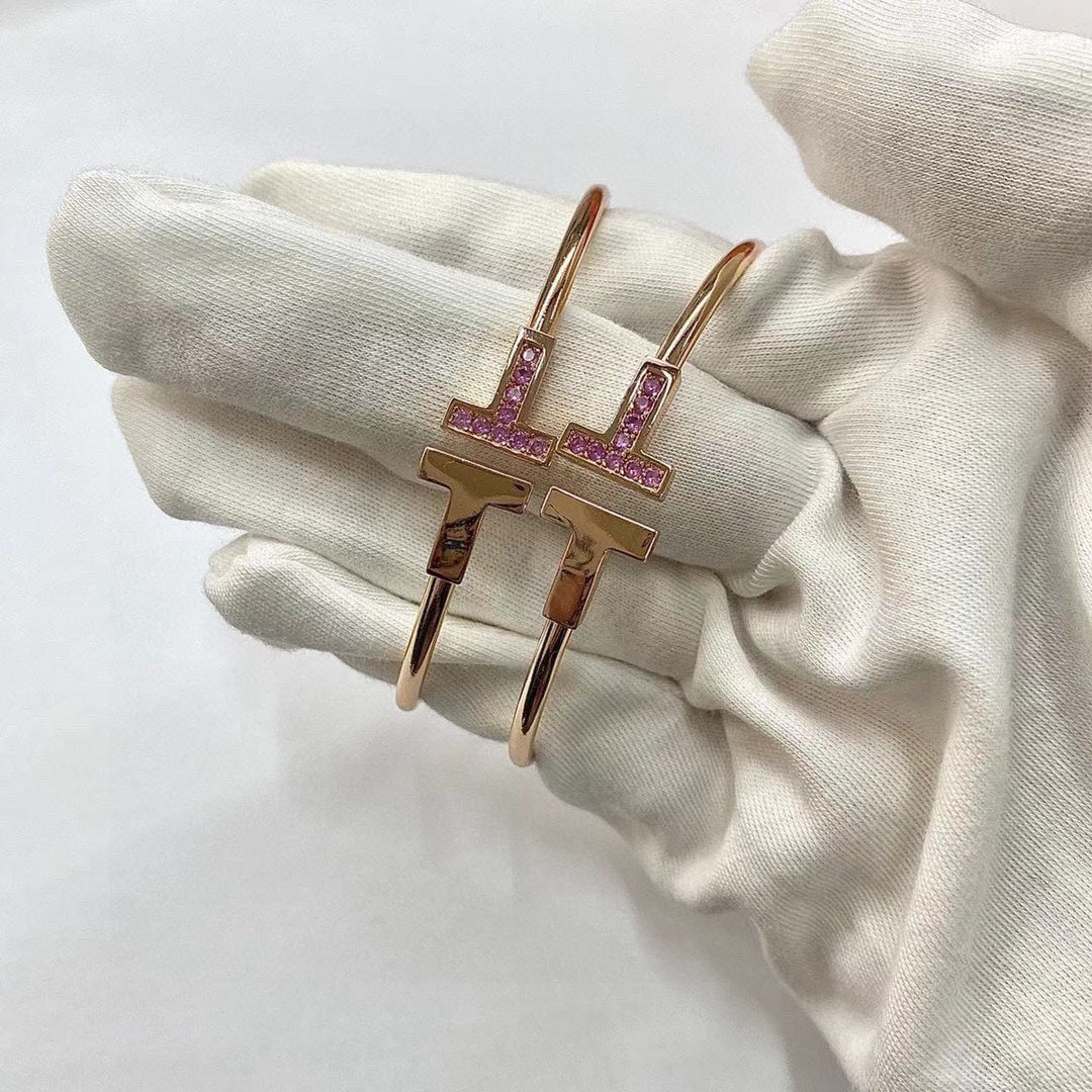 Tiffany T Pink Gold Pink Cubic Zirconia Bracelet