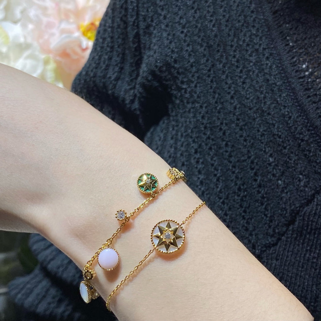 Dior Lucky Star Multi Color 5 Motif 6 Cubic Zirconia Bracelet