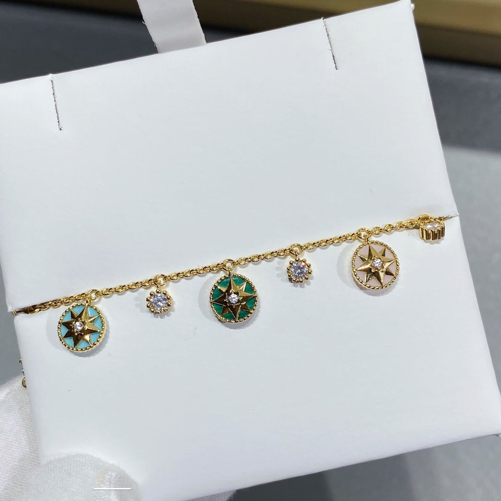 Dior Lucky Star Multi Color 5 Motif 6 Cubic Zirconia Bracelet
