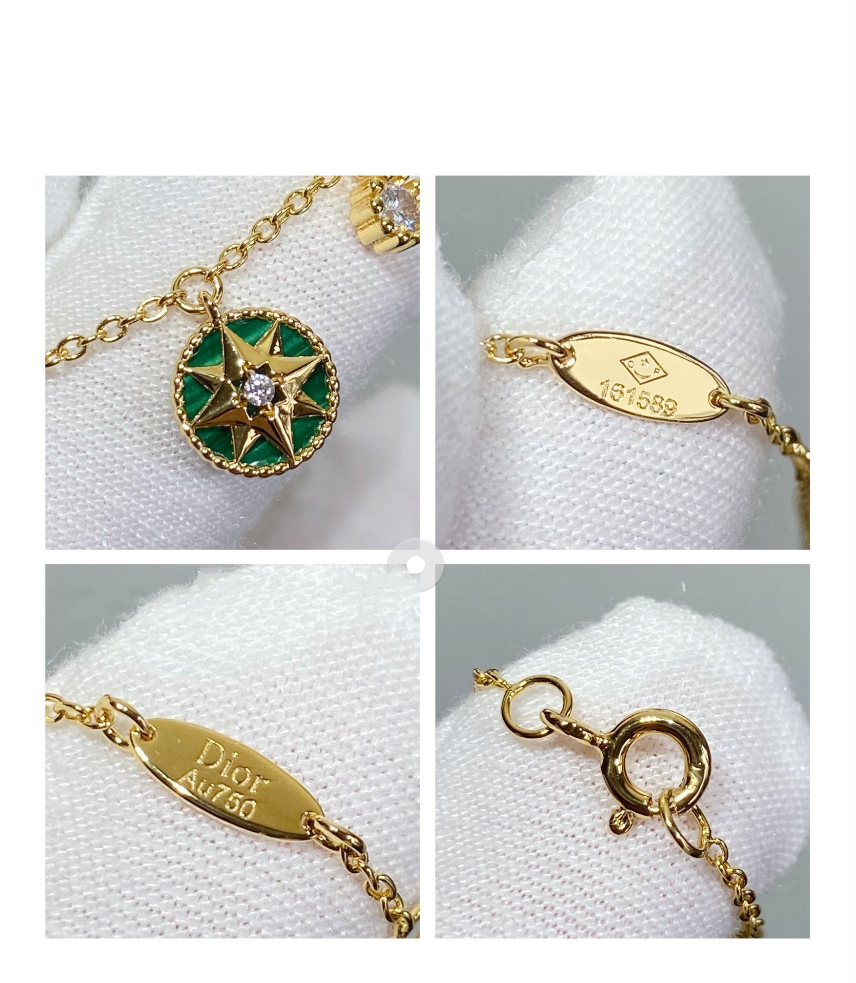 Dior Rose Vents Multi Color 5 Motif 6 Diamond Necklace