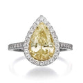Graff Constellation Pear Shape Yellow Silver Cubic Zirconia Ring