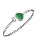 Chopard Happy Heart Malachite Bracelet Silver Cubic Zirconia