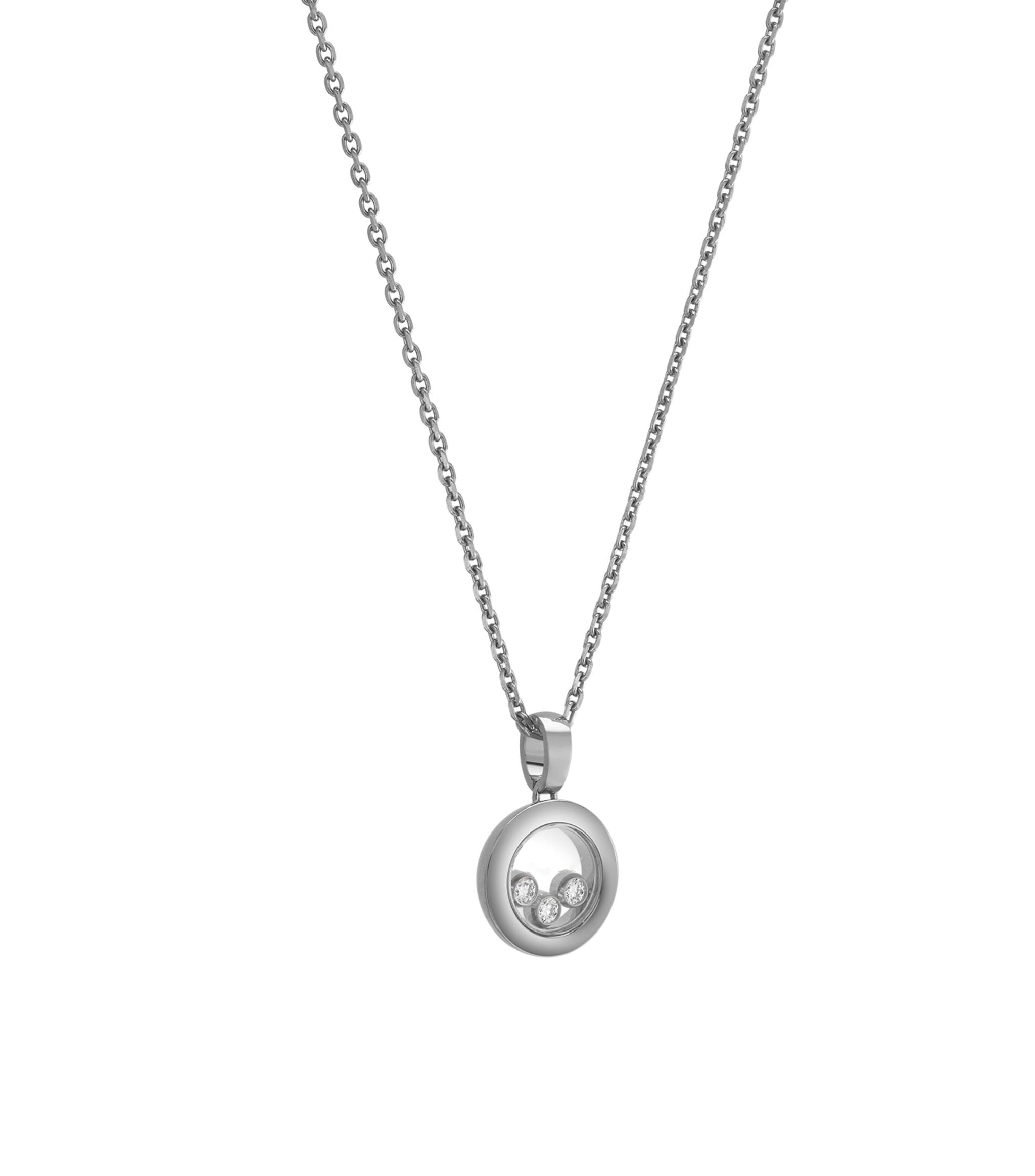 Chopard Happy Pendant Silver 3 Cubic Zirconia Necklace