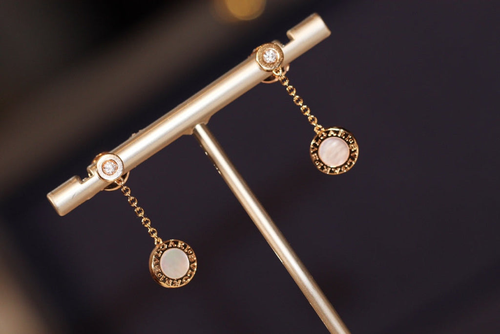 Bvlgari Earrings Drop White Pink Gold