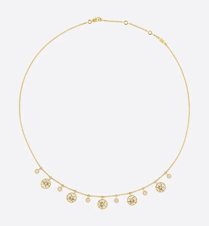 Dior Rose Des Vents Necklace Yellow Gold, Cubic Zirconia and Mother of Pearl