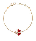 Chopard Happy Heart Carnelian Bracelet Pink Gold Cubic Zirconia
