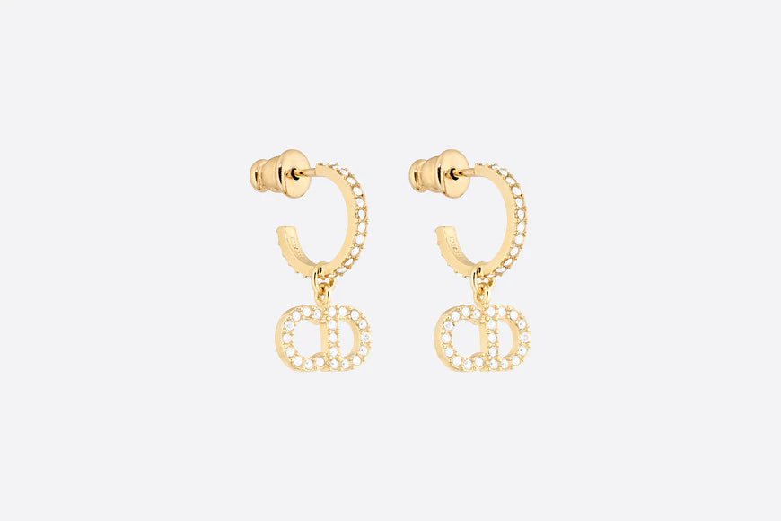 Dior CD Drop Earrings Gold
