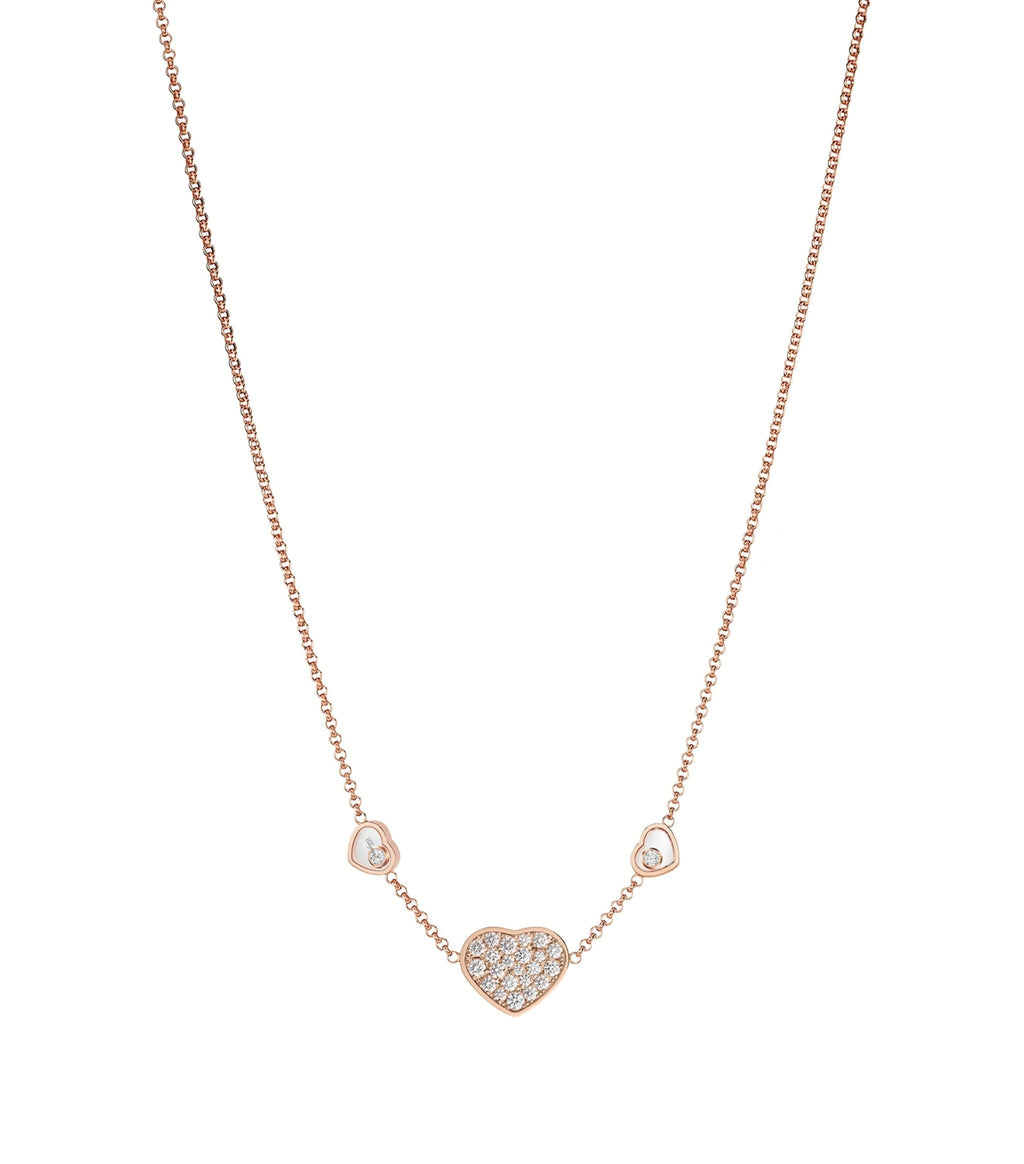 Chopard Happy Heart Necklace 3 Motifs Cubic Zirconia