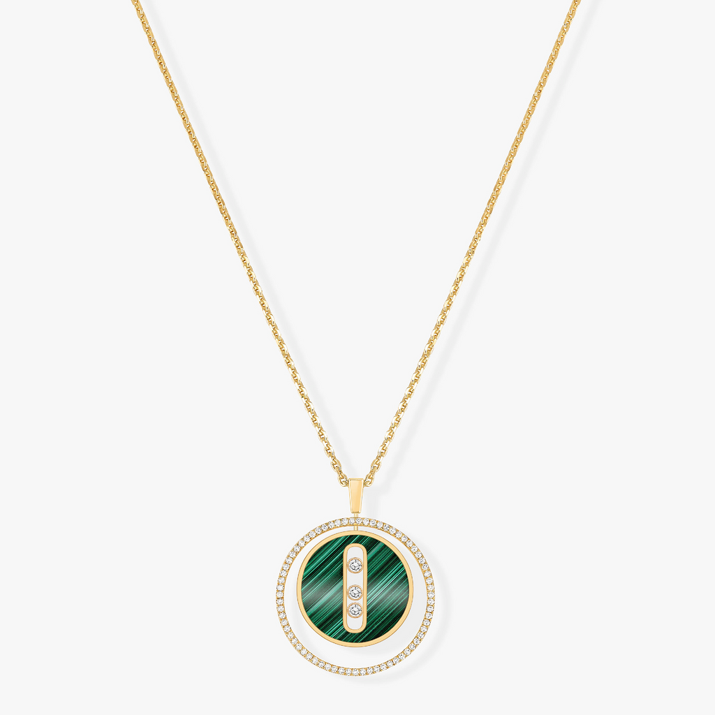 Messika Lucky Move 3 Cubic Zirconia Malachite Gold Necklace