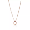 Tiffany Lock Small Pendant Pink Cubic Zirconia Pink Gold Necklace