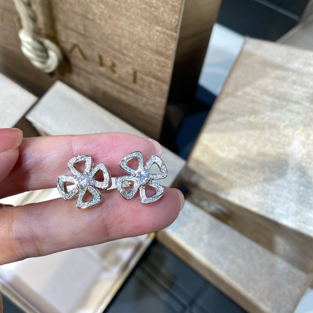 Bvlgari Fiorever Cubic Zirconia Stud Earrings