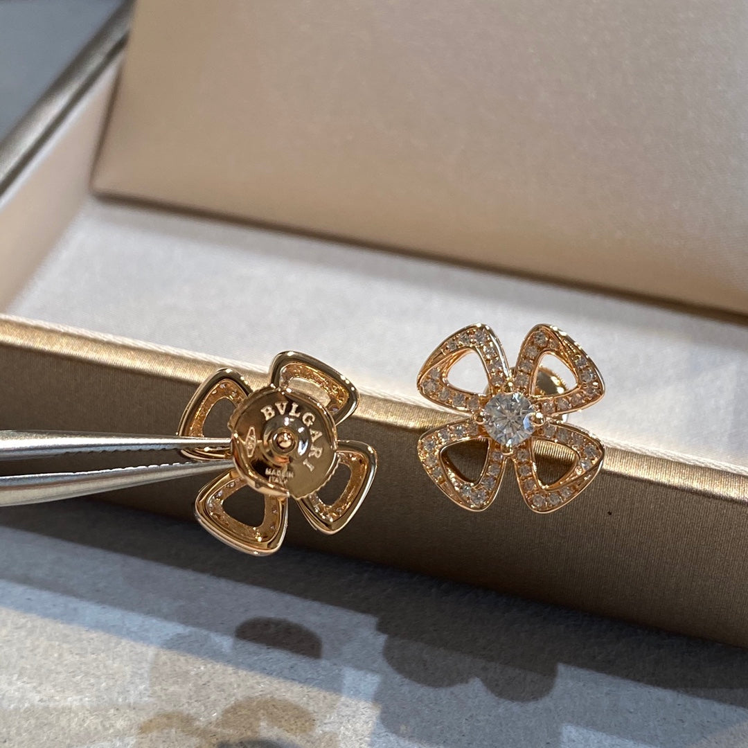 Bvlgari Fiorever Cubic Zirconia Stud Earrings