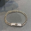 Hermes H Kelly Gourmette Silver Diamond Bracelet