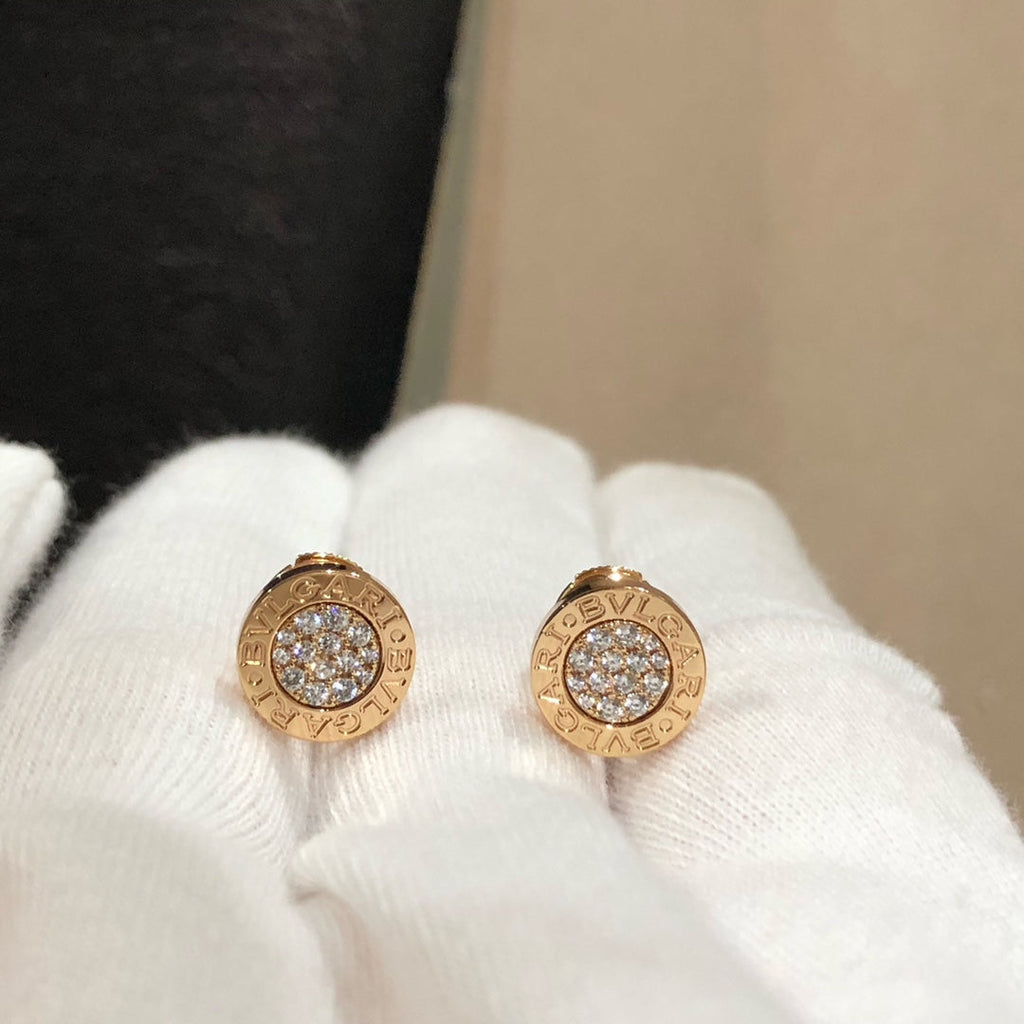Bvlgari Earrings Cluster Pink Gold Diamond