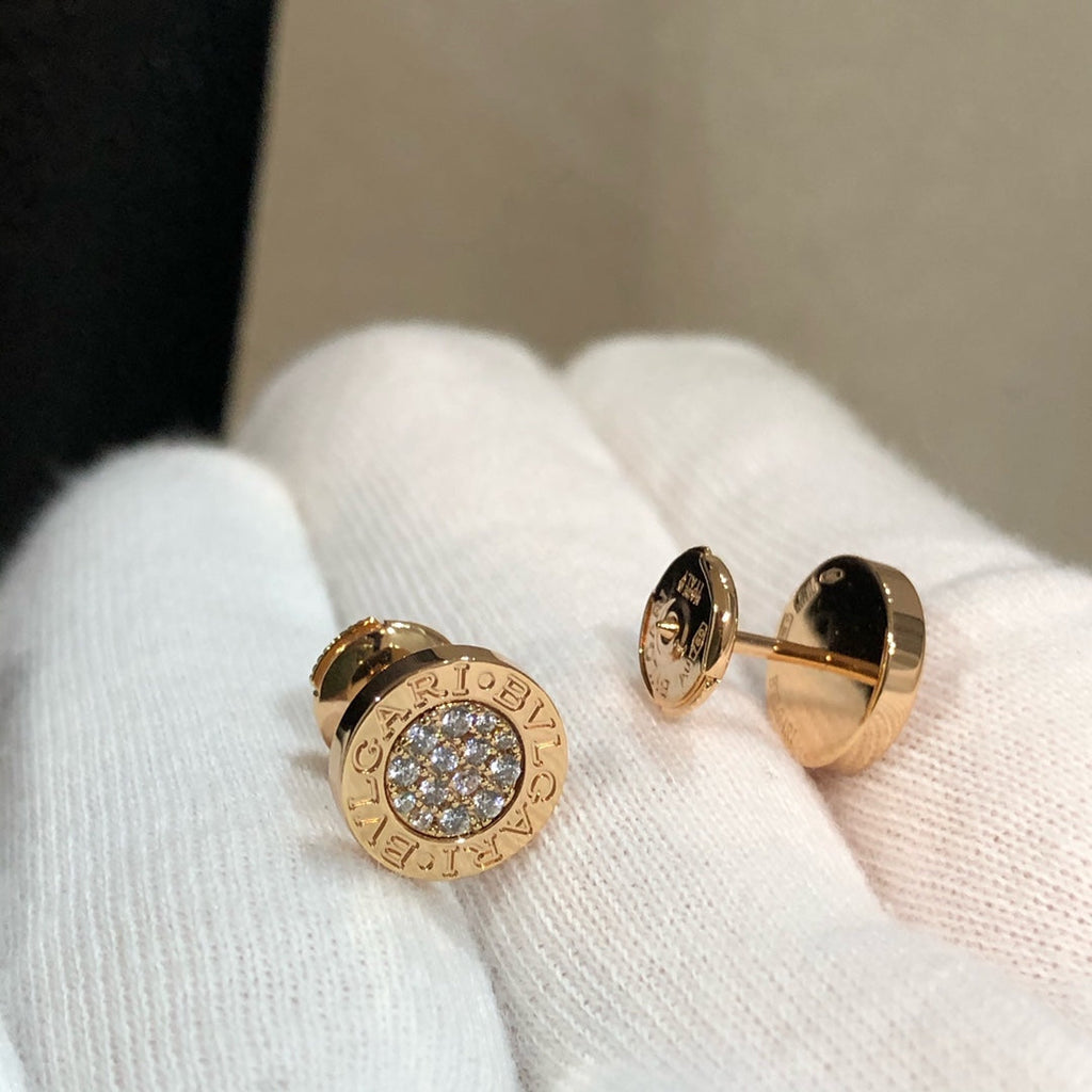 Bvlgari Earrings Cluster Pink Gold Diamond