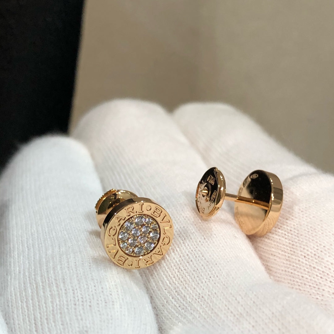 Bvlgari Earrings Cluster Pink Gold Diamond