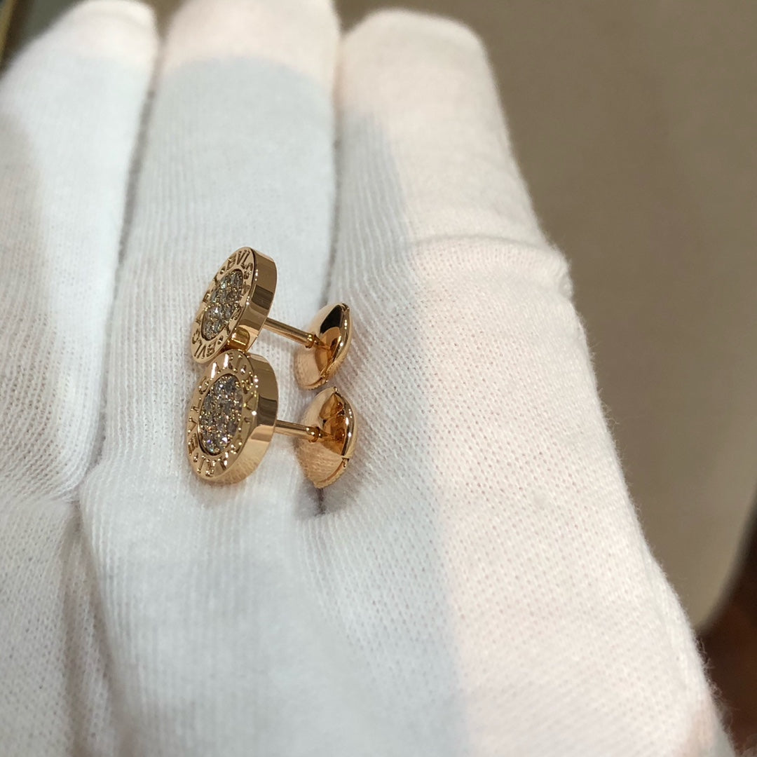 Bvlgari Earrings Cluster Pink Gold Diamond