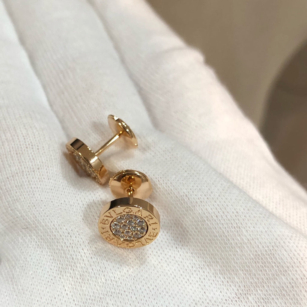 Bvlgari Earrings Cluster Pink Gold Diamond