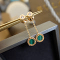 Bvlgari Earrings Drop Malachite Pink Gold