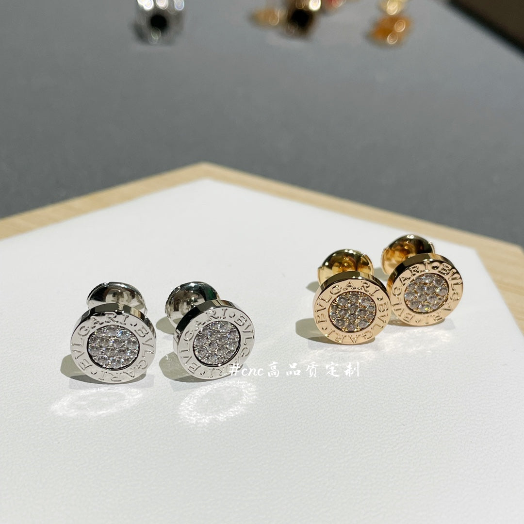 Bvlgari Earrings Cluster Pink Gold Diamond
