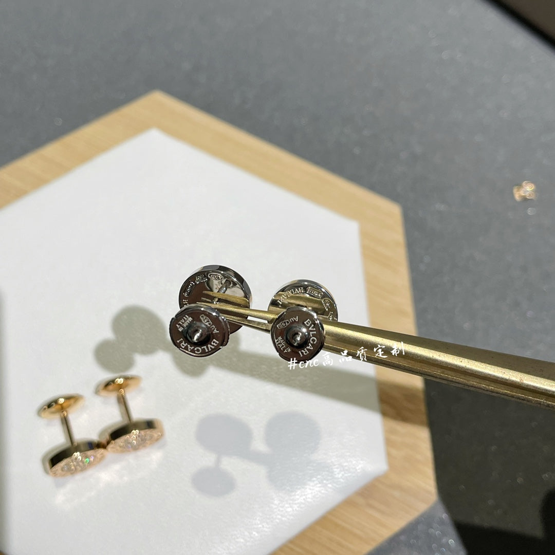 Bvlgari Earrings Cluster Pink Gold Diamond