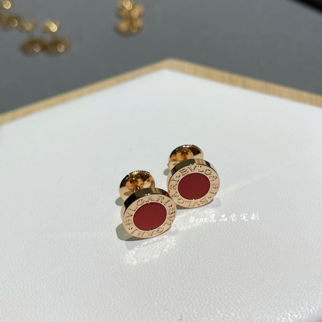 Bvlgari Earrings Cluster Carnelian Pink Gold