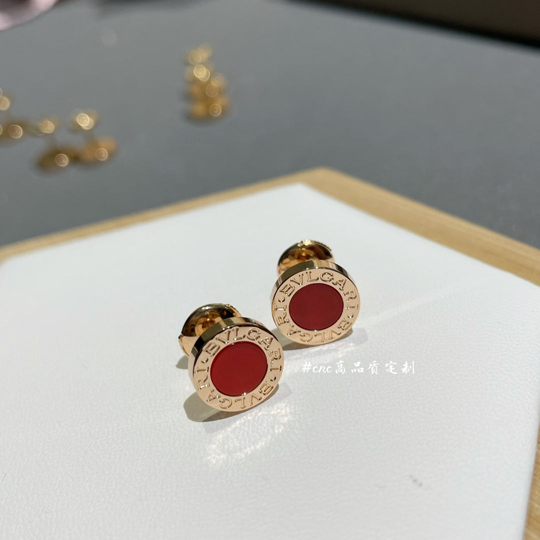 Bvlgari Earrings Cluster Carnelian Pink Gold
