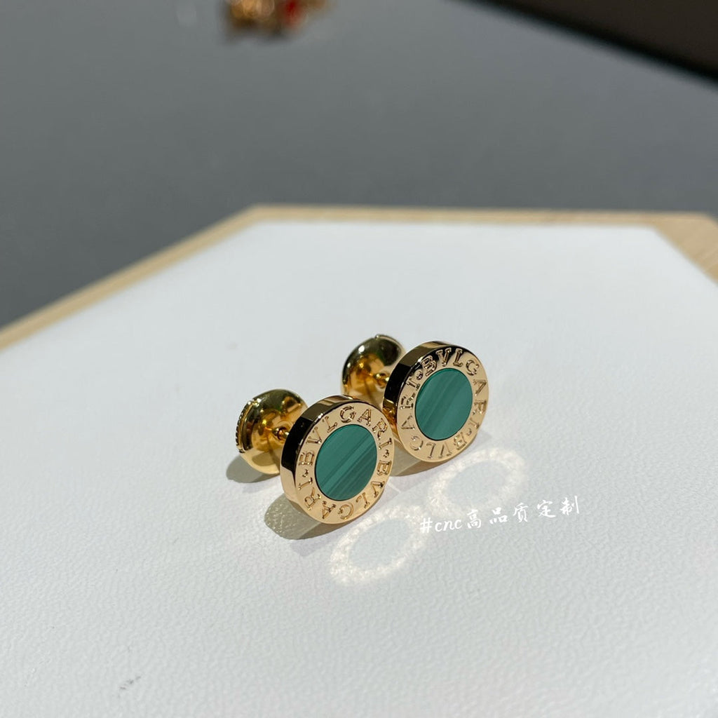 Bvlgari Earrings Cluster Malachite Gold