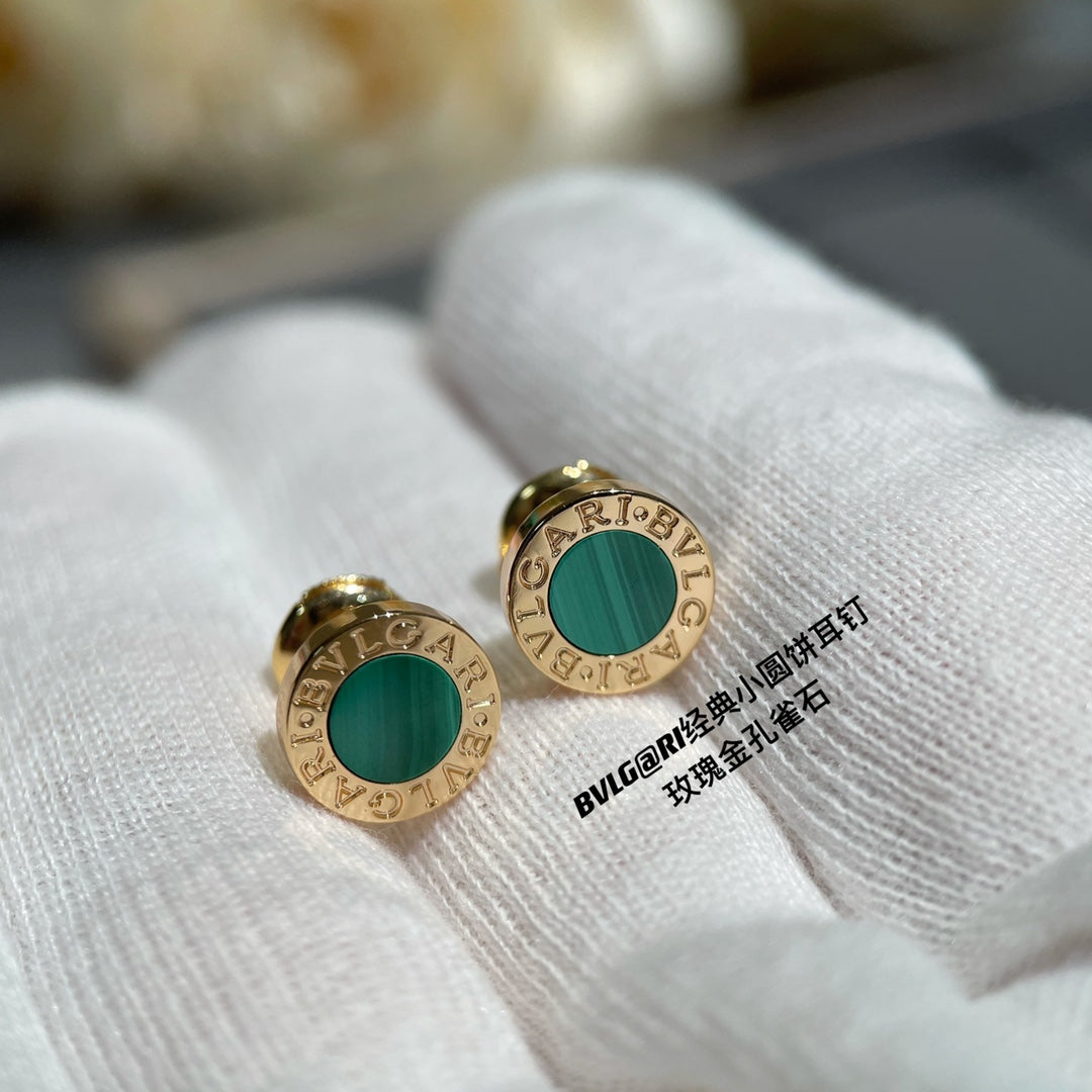 Bvlgari Earrings Cluster Malachite Gold
