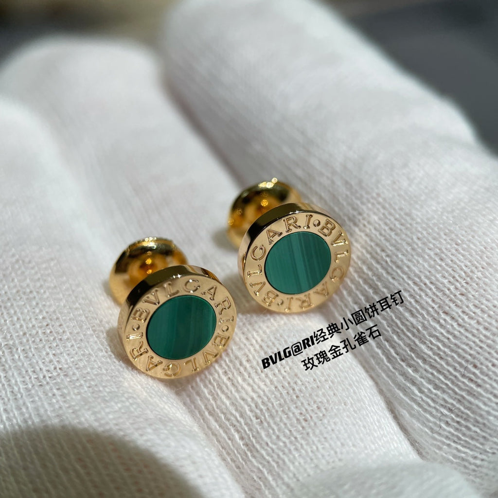 Bvlgari Earrings Cluster Malachite Gold