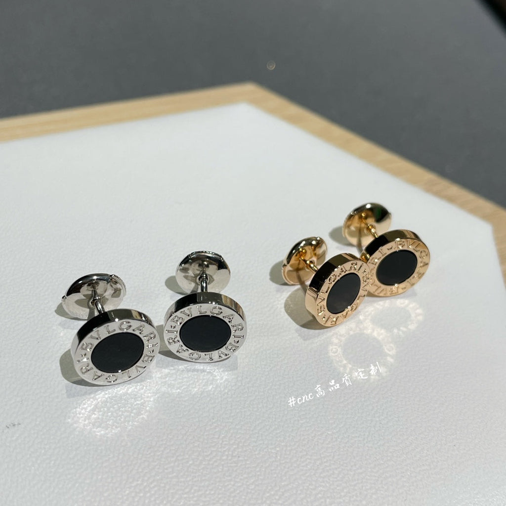 Bvlgari Earrings Cluster Black Gold Pink