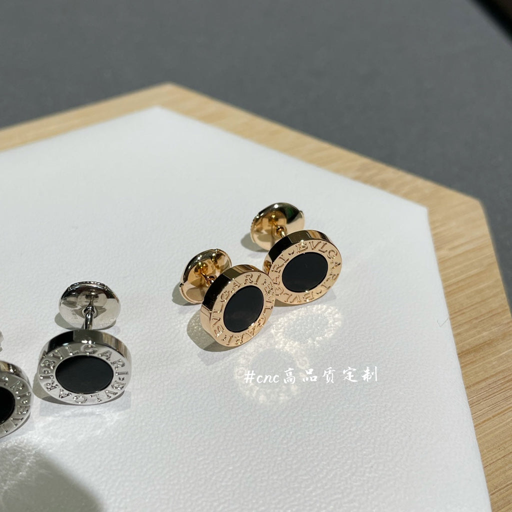 Bvlgari Earrings Cluster Black Gold Pink