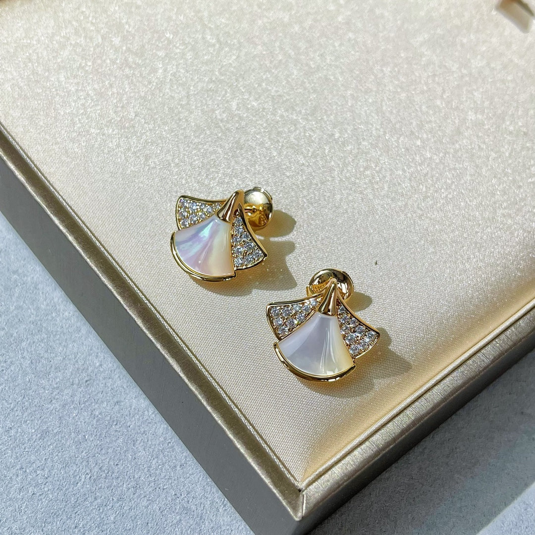 Bvlgari Dream Stud Earrings Cubic Zirconia - Gold