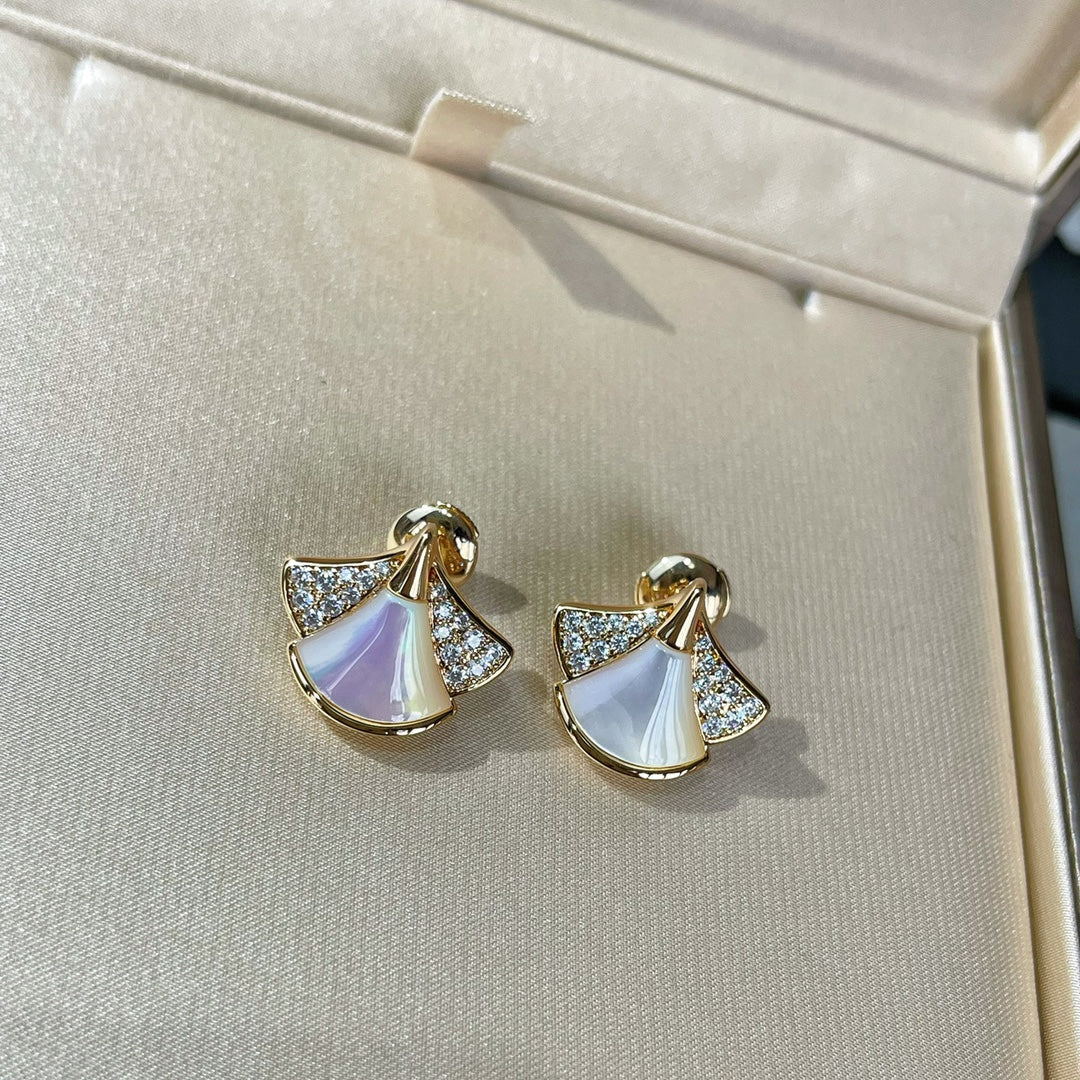 Bvlgari Dream Stud Earrings Cubic Zirconia - Gold