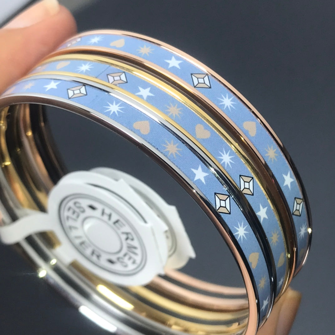 Hermes H Uni Bangle Blue Bracelet
