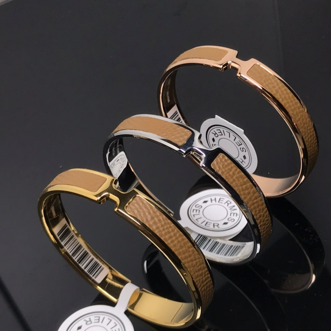 Hermes H Pig Nose Brown Bracelet - Style 2