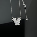 Graff New Full Cubic Zirconia Three-Petal Silver Necklace