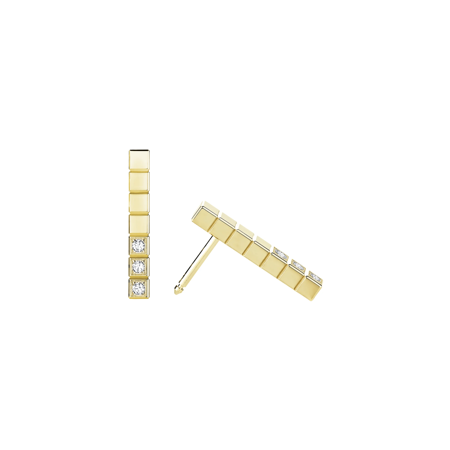 Chopard Ice Cube Gold Diamonds Earrings