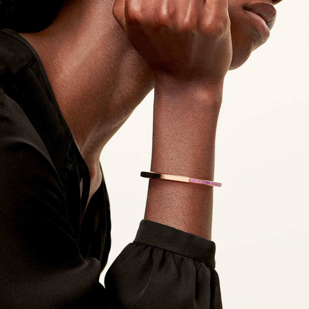 Tiffany Lock Bracelet Rose Cubic Zirconia Pink Gold