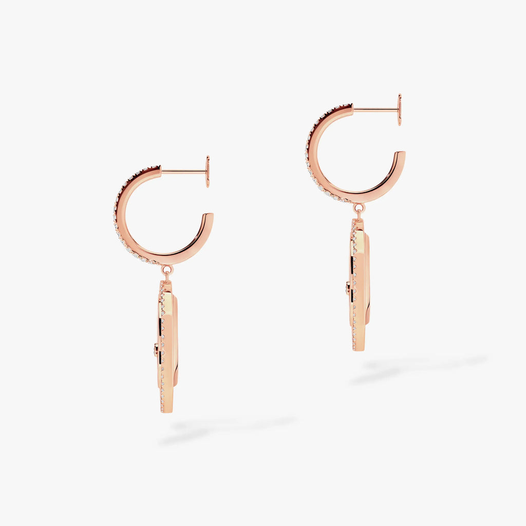 Messika Lucky Move White Mother of Pearl Pink Gold Cubic Zirconia Earrings