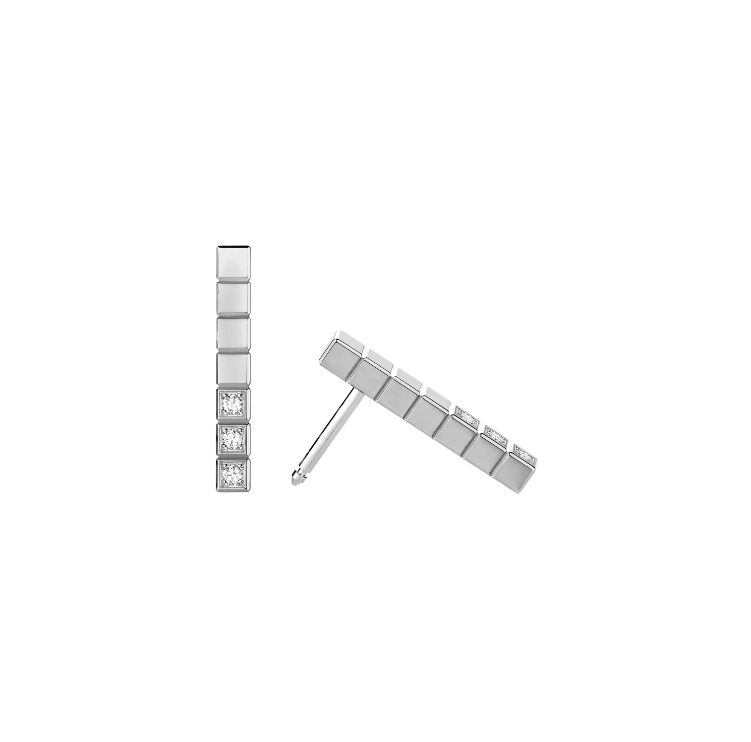 Chopard Ice Cube Silver Diamonds Earrings