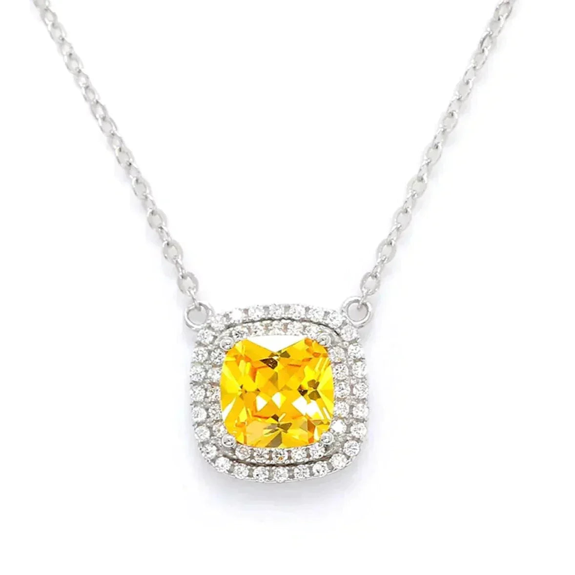 Tiffany Sparklers Citrine Gemstone Pendant Necklace Sterling Silver
