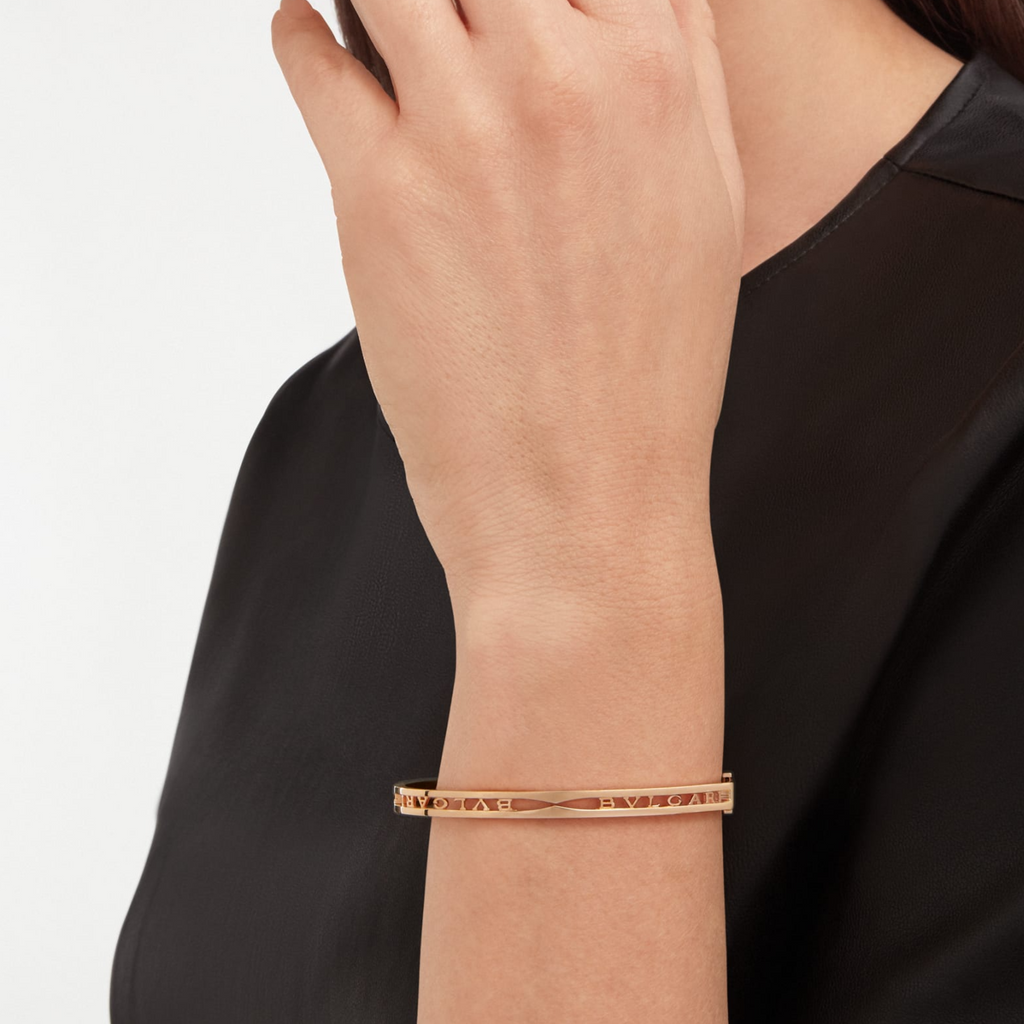 Bvlgari Zero 1 Spiral Logo Pink Gold Bracelet