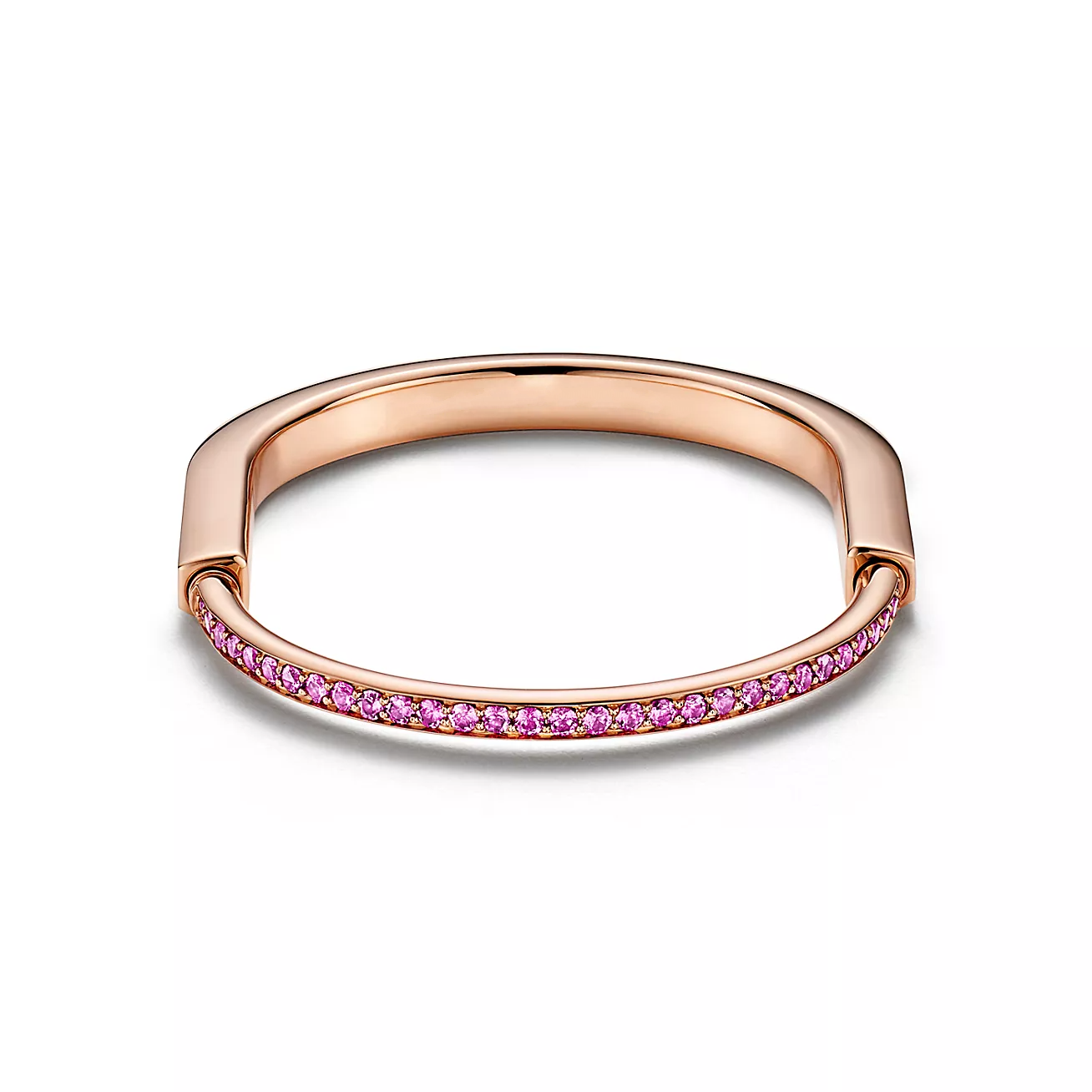 Tiffany Lock Bracelet Rose Cubic Zirconia Pink Gold