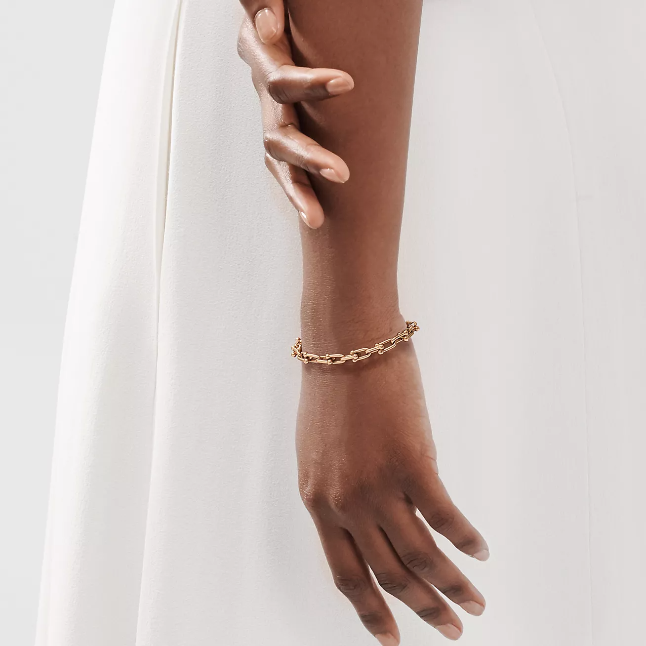 Tiffany Hardwear Small Link 26 Motif Pink Gold Bracelet