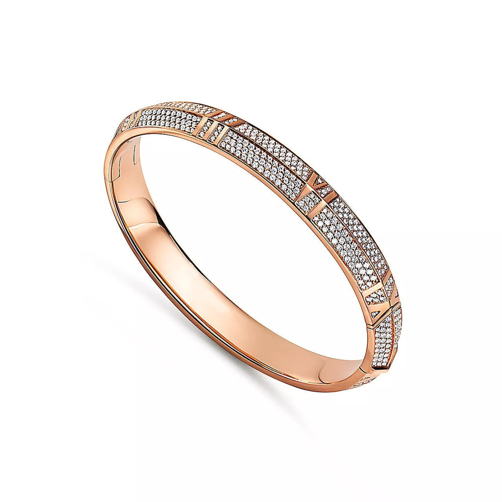 Tiffany Atlas X Pink Gold Cubic Zirconia Paved Bracelet