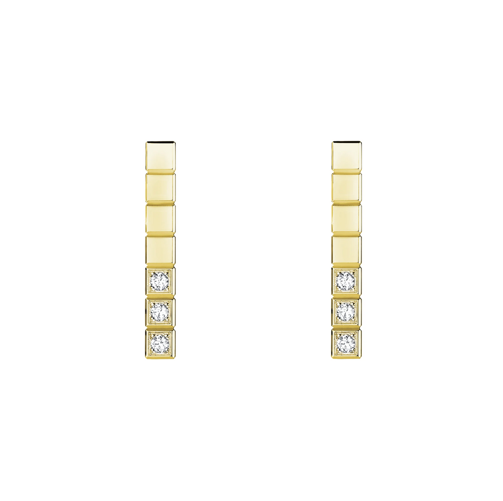 Chopard Ice Cube Gold Diamonds Earrings