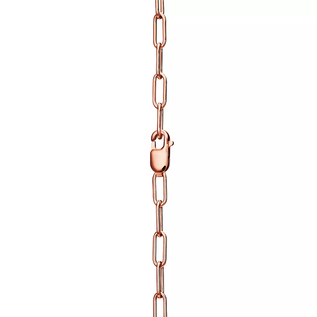 Tiffany Lock Necklace Medium Pendant Pink Gold Paved Cubic Zirconia
