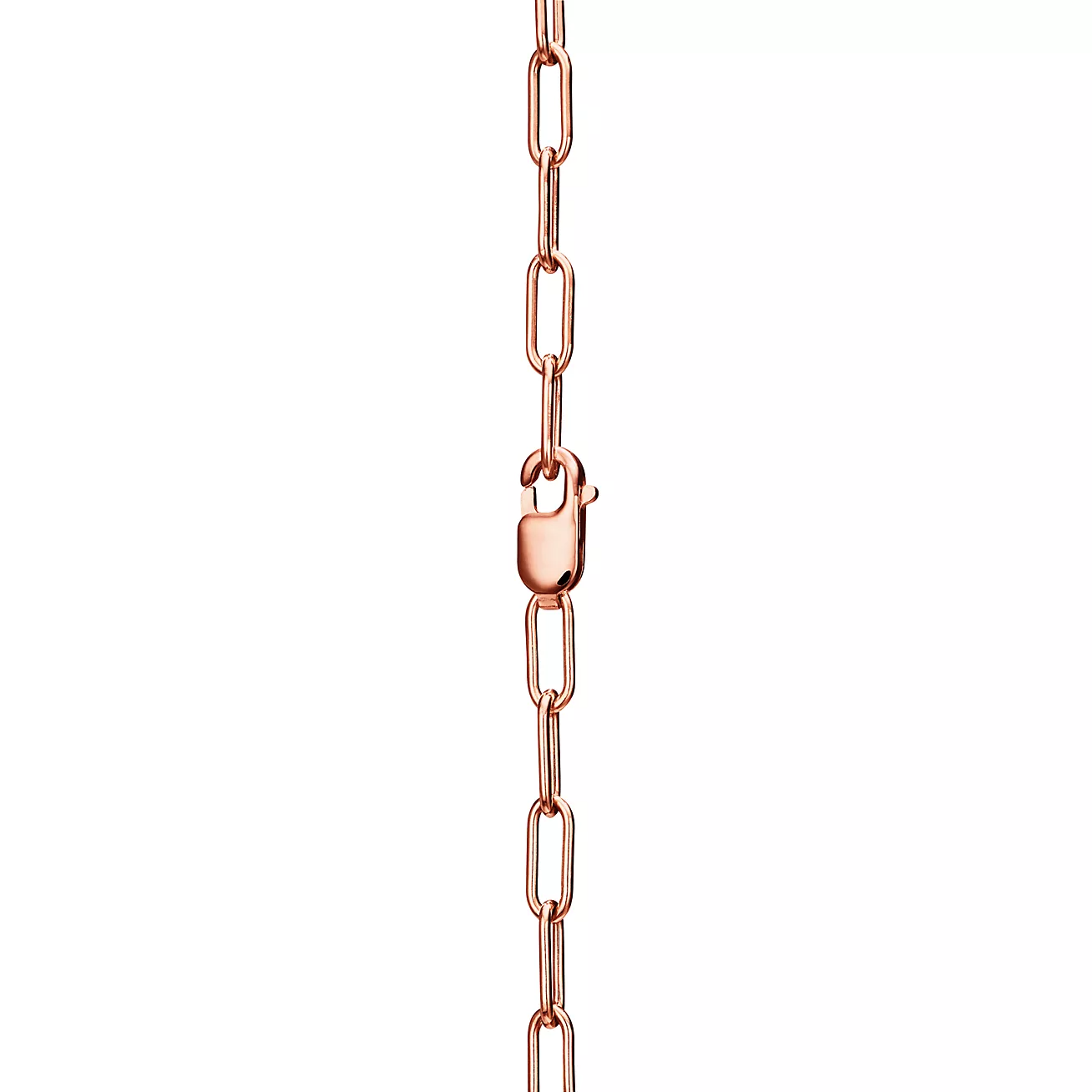 Tiffany Lock Necklace Medium Pendant Pink Gold Paved Cubic Zirconia